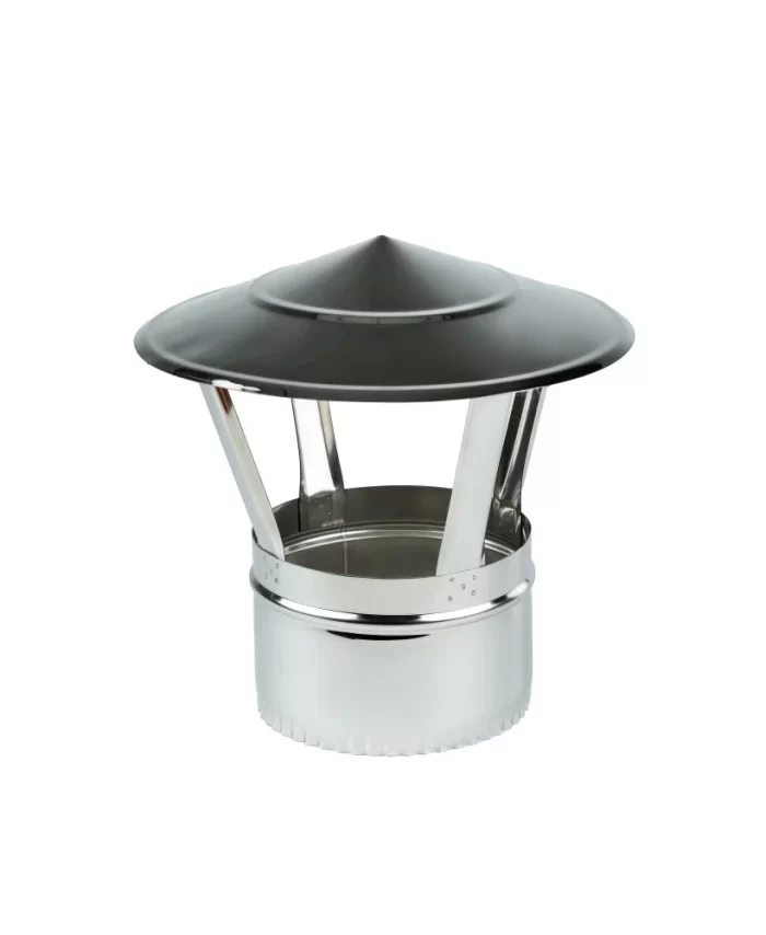 Schornsteinhaube einwandig AIRONVENT edelstahl, durchmesser 80-200mm, stahlstärke 0,5mm