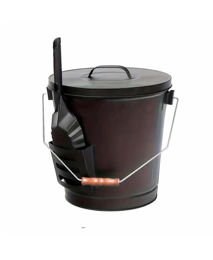 Extra-Großer 19.49 L verzinkter Metall-Ascheeimer mit Deckel & Schaufel