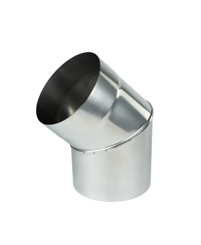 Rauchrohrbogen AIRONVENT einwandig, Edelstahl 45°, durchmesser 100-400mm, stahlstärke 0,5-1mm