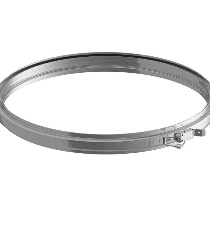 Edelstahlschornstein Klemmband AIRONVENT isoliert aus edelstahl/edelstahl, durchmesser 80-200mm, stahlstärke 0.5mm